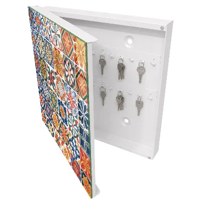 Caixa para guardar chaves Azulejos coloridos
