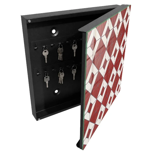 Caixa para guardar chaves Mosaico vermelho