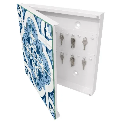Caixa para chaves Azulejos azuis