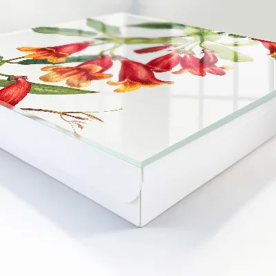 Caixa de chaves Flores vermelhas