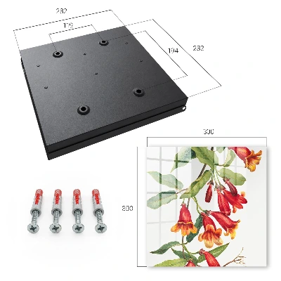 Caixa de chaves Flores vermelhas