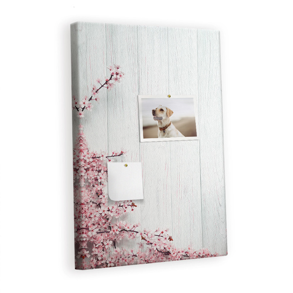 Painel de cortiça para parede Flores em madeira