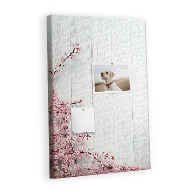 Painel de cortiça para parede Flores em madeira