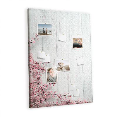 Painel de cortiça para parede Flores em madeira