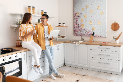Painel de cortiça para parede Flores em madeira