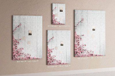 Painel de cortiça para parede Flores em madeira