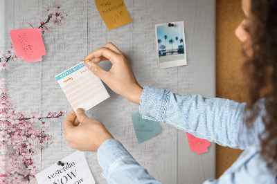 Painel de cortiça para parede Flores em madeira