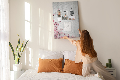 Painel de cortiça para parede Flores em madeira