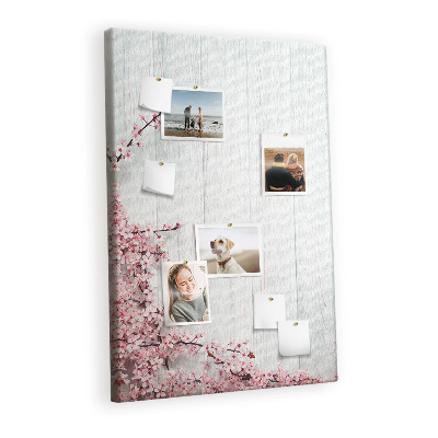 Painel de cortiça para parede Flores em madeira