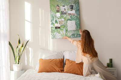 Lousa de cortiça Folhas de floresta em aquarela