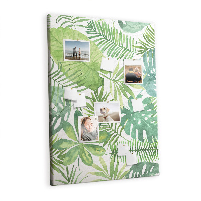 Lousa de cortiça Folhas de floresta em aquarela