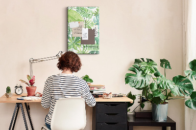 Lousa de cortiça Folhas de floresta em aquarela