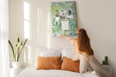 Lousa de cortiça Folhas de floresta em aquarela