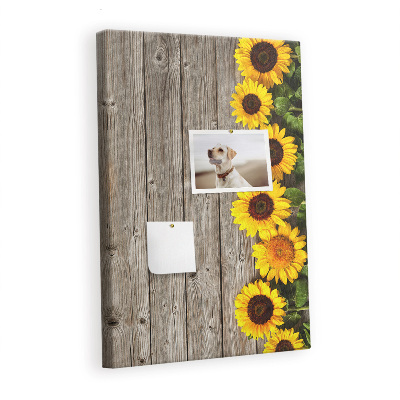 Lousa de cortiça Madeira de girassóis