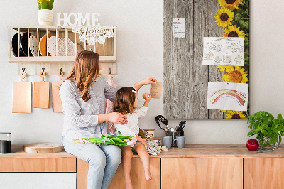 Lousa de cortiça Madeira de girassóis