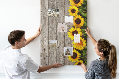 Lousa de cortiça Madeira de girassóis