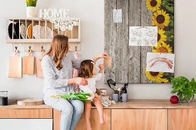 Lousa de cortiça Madeira de girassóis