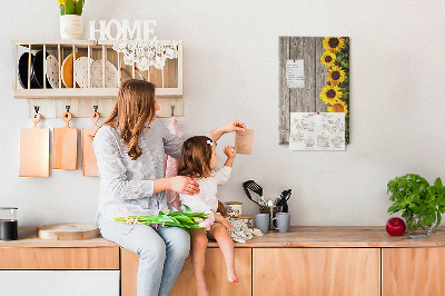 Lousa de cortiça Madeira de girassóis