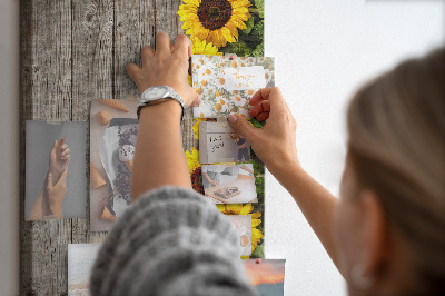 Lousa de cortiça Madeira de girassóis