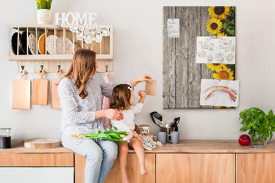 Lousa de cortiça Madeira de girassóis