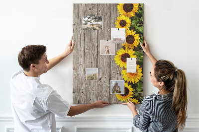 Lousa de cortiça Madeira de girassóis