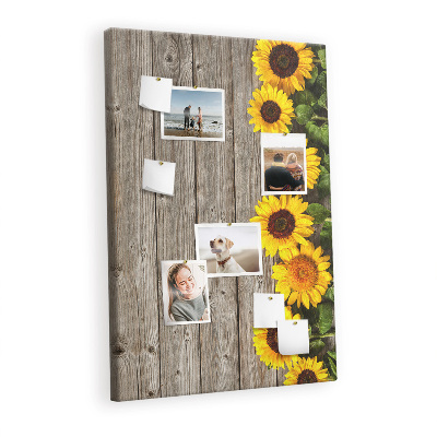 Lousa de cortiça Madeira de girassóis