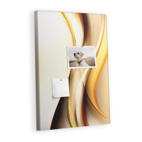 Lousa de cortiça Abstração de Onda Dourada