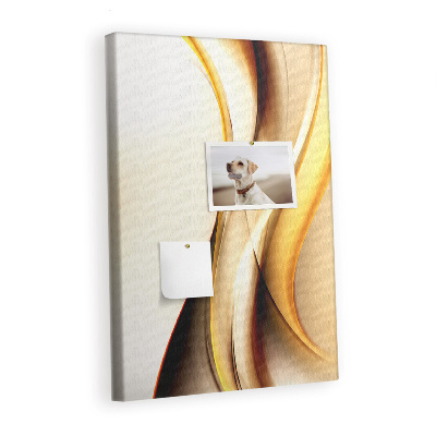 Lousa de cortiça Abstração de Onda Dourada