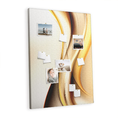 Lousa de cortiça Abstração de Onda Dourada