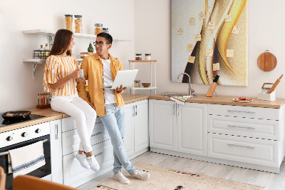 Lousa de cortiça Abstração de Onda Dourada