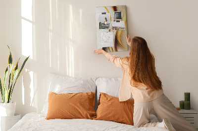 Lousa de cortiça Abstração de Onda Dourada