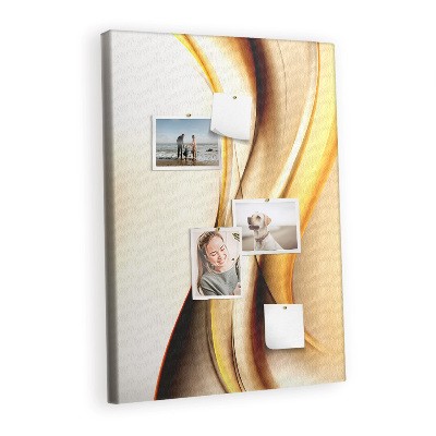 Lousa de cortiça Abstração de Onda Dourada