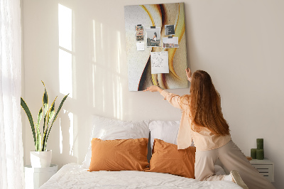 Lousa de cortiça Abstração de Onda Dourada