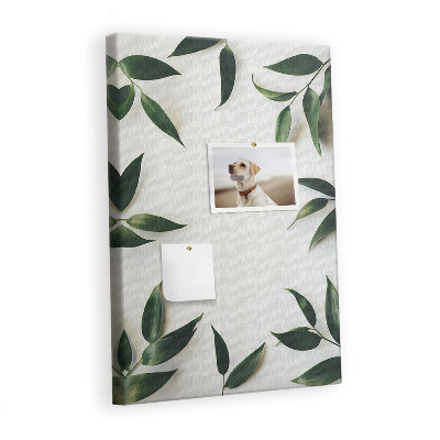 Lousa de cortiça Moldura de folhas verdes