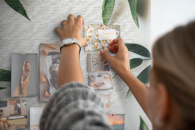 Lousa de cortiça Moldura de folhas verdes