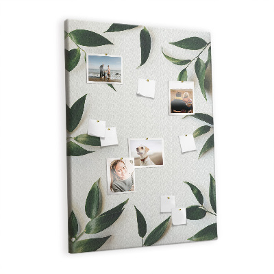 Lousa de cortiça Moldura de folhas verdes