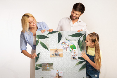 Lousa de cortiça Moldura de folhas verdes