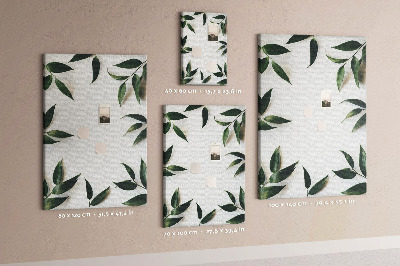 Lousa de cortiça Moldura de folhas verdes