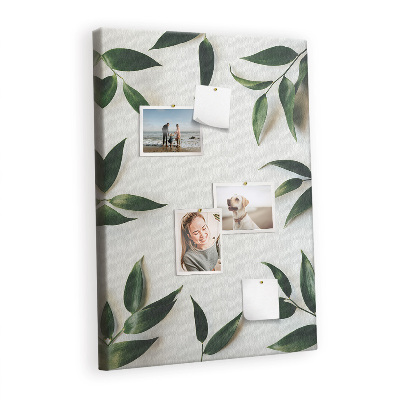 Lousa de cortiça Moldura de folhas verdes