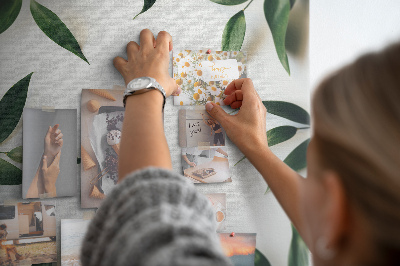 Lousa de cortiça Moldura de folhas verdes