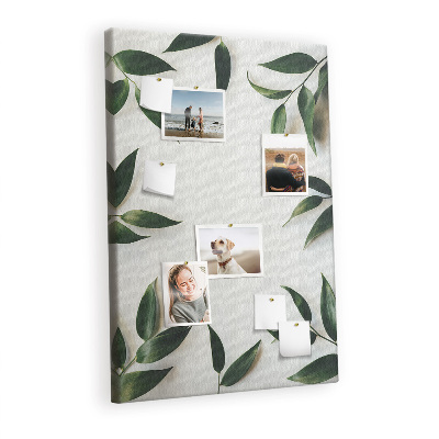 Lousa de cortiça Moldura de folhas verdes