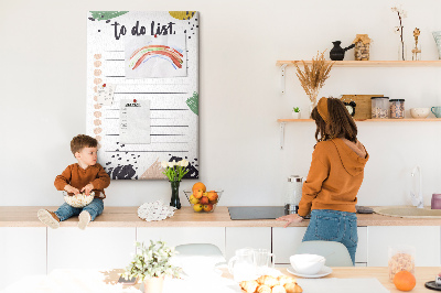 Painel de cortiça para parede Planejador tropical