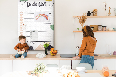 Painel de cortiça para parede Planejador tropical