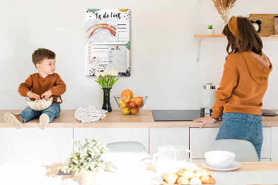 Painel de cortiça para parede Planejador tropical