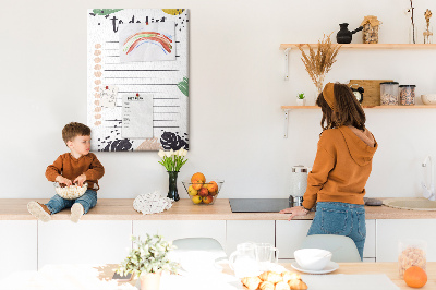 Painel de cortiça para parede Planejador tropical