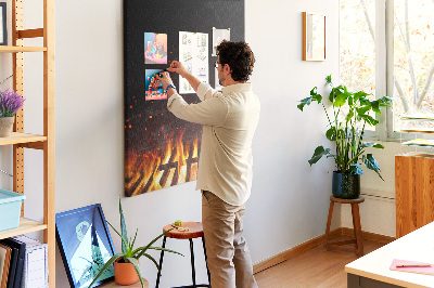 Quadro de cortiça Chamas da grelha