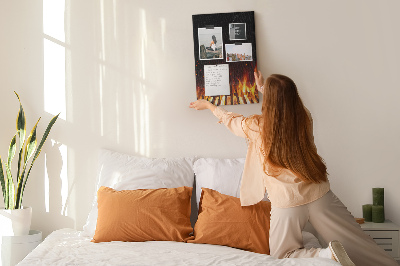 Quadro de cortiça Chamas da grelha