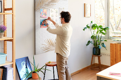 Quadro de cortiça Folhas douradas