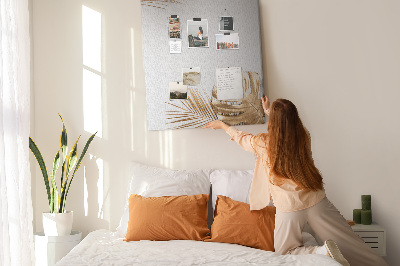 Quadro de cortiça Folhas douradas