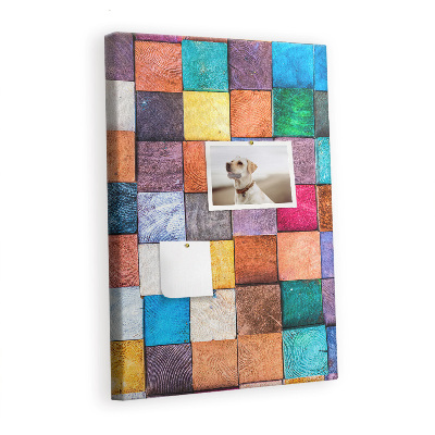 Quadro de cortiça Cubos de madeira coloridos